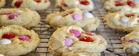 Simply cream together the butter, sugars, eggs, and vanilla. Valentine's Day M&M Cookies - This Delicious House