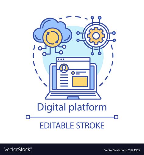 Digital Platform Online Network Concept Icon Vector Image