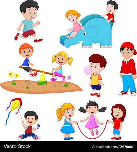 Cartoon Kids Playing Royalty Free Vector Image
