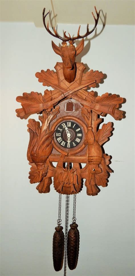 Antique German Black Forest Hunters Cuckoo Clock This Is A