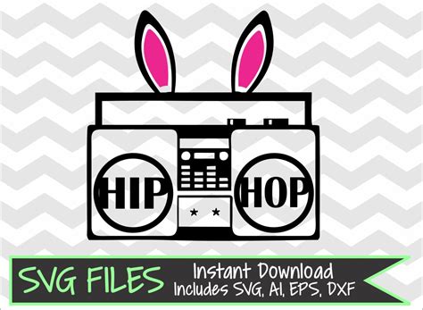 Hip Hop Easter Bunny Cool SVG DXF eps and ai Vector by SVGFiles