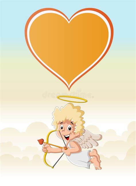 Funny Cartoon Cupid Angel Boy Stock Vector Illustration Of Heaven