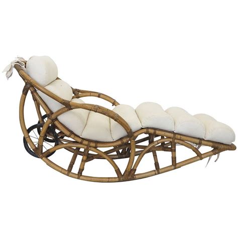 Wade logan outdoor rattan chaise lounge chair with adjustable backrest. Vintage Rattan Chaise Lounge Rocking Chair, circa 1930s at ...
