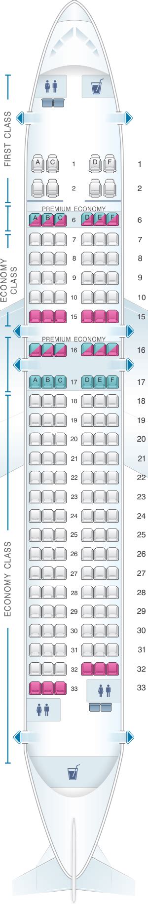 Seat Map Alaska Airlines Horizon Air Airbus A320 214 Sharklet