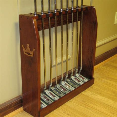 Wood Floor Or Wall Rack Golf Clubs Display Irons Putters For Rare