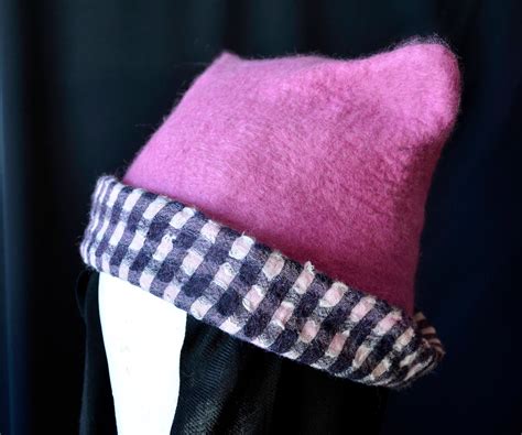 Pink Pussy Cat Hat Feminist Hat Pink Pussy Hat Felt Pussycat Etsy