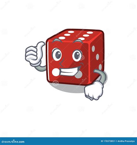Cheerfully Dice Making In Thumbs Up Gesture Stock Vector Illustration