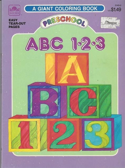 Preschool Abc 123 Vintage Coloring Book C1987