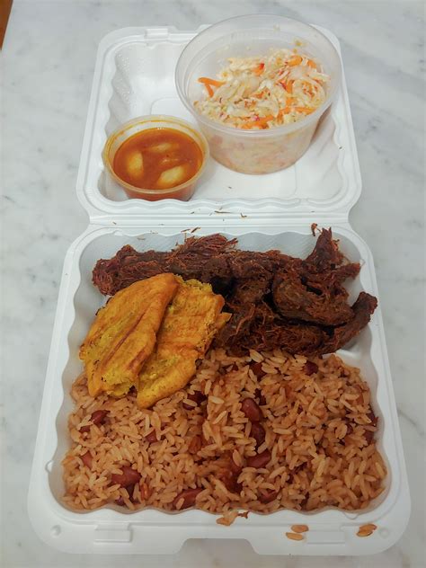 Haitian Tasso Beouf Fried Beef With Rice And Beans Fried Plantain