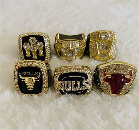 6 Pcs Chicago Bulls Michael Jordan Championship Ring Set 🇺🇸 Ship Ebay