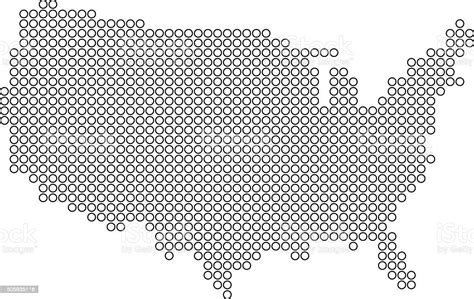 Usa Blue Map Made Of Dots On White Background Stock Illustration