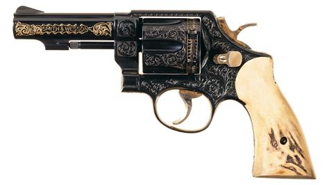 Engraved Smith And Wesson Model 58 Double Action Revolver Rock Island