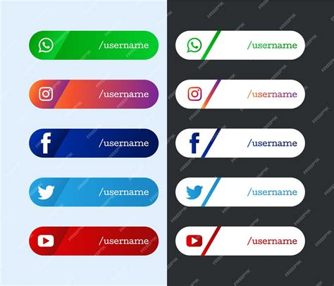 Premium Vector Modern Social Media Lower Third Icons Collection Template