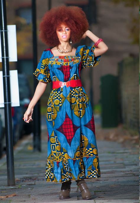 Cameroon Red And Yellow Geometric Print African Dress Zanjoo African