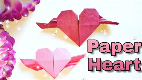 Papercraft Valentinet How To Make Paper Heart With Wings For