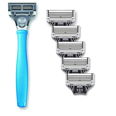 Harrys Mens Razor Set With 6 Total Razor Blades Sky Blue Walmart