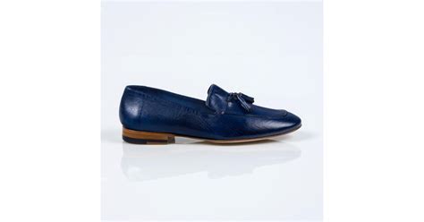 Paul Smith Navy Dip Dyed Leather Stevenson Tassel Loafers In Blue For