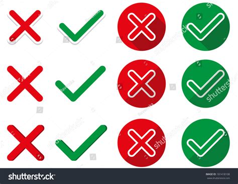 6 Pairs Of Isolated Ok And Not Ok Symbols In Simple Sticker And Flat