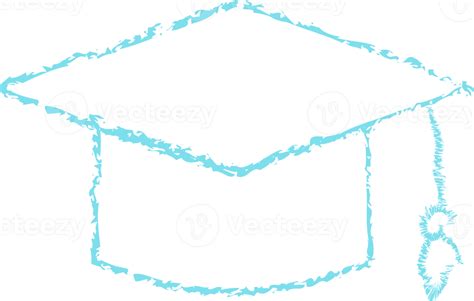 Free Blue Graduation Cap Chalk Line Art 21819887 Png With Transparent
