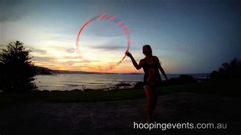 Hula Hoop Dancing At Dusk With Led Hoops On Long Reef Helipad On Sydney