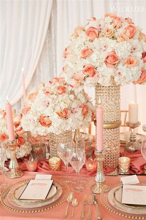 Coral And Gold Wedding Decoration Ideas Coral Wedding Decorations