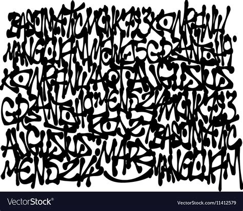 Graffiti Tags Background In Black Over White Vector Image
