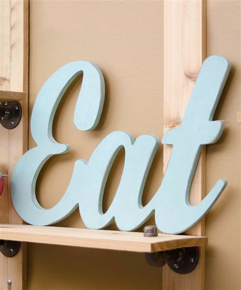 Look at this Unfinished Cursive 'Eat' Décor on #zulily today! | Decor, Wall decor, Unfinished wood