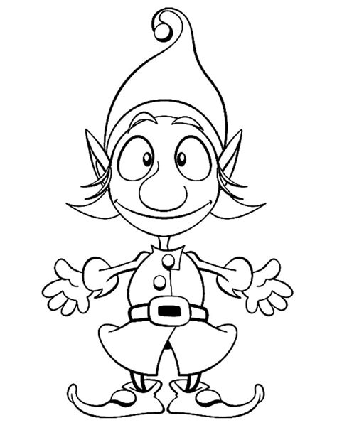 Printable Christmas Elf Coloring Pages At Free