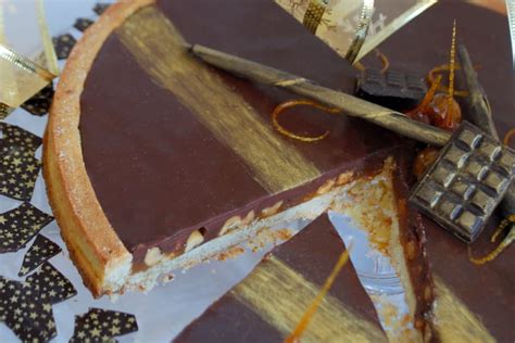 Recette de Tarte chocolat au lait caramel et cacahuète de Pierre Hermé