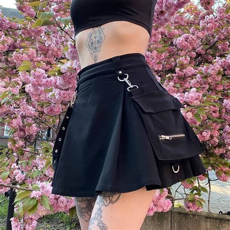 y2k harajuku plaid plaid pleated mini faldas punk aesthetic sexy black falda de tenis de cintura