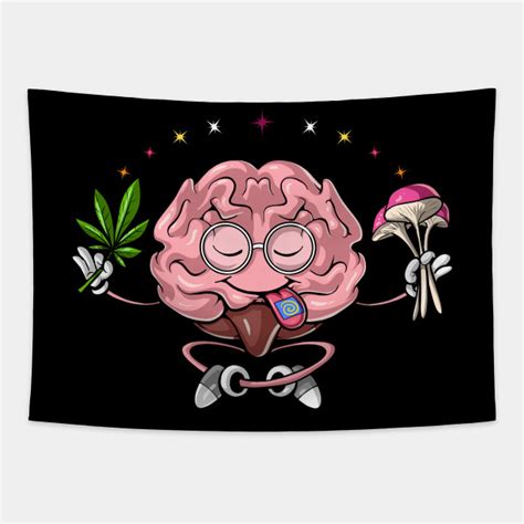 Trippy Psychedelic Brain Psychedelic Brain Tapestry Teepublic