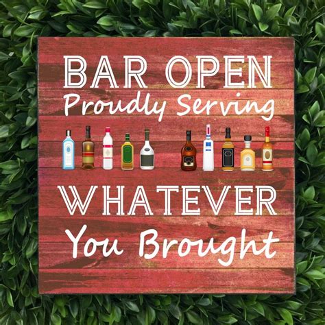 Mugzymugz Bar Open Proudly Serving Whatever You Brought Wet Bar Sign