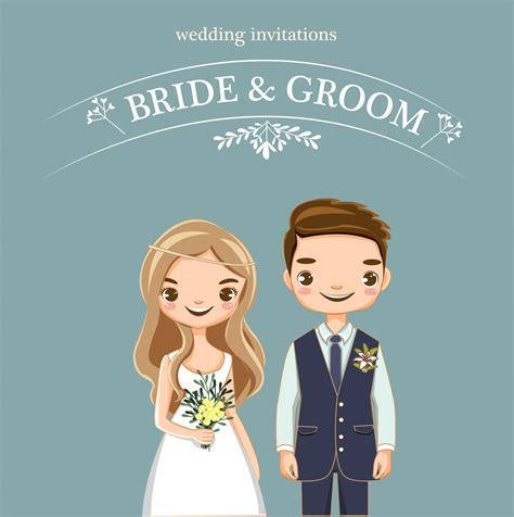 This wedding card sends your love and congrats to a special couple. cute bride and groom for wedding invitations card - Download Free Vectors, Clipart Graphics ...
