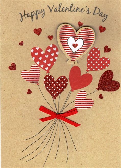 Happy Valentines Day Pretty Embellished Valentines Card Cards