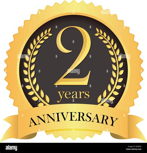 Golden Anniversary Medal Icon 2nd Anniversary Stock Vector Image