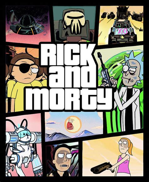 Rick And Morty Gta Poster By Rick And Morty