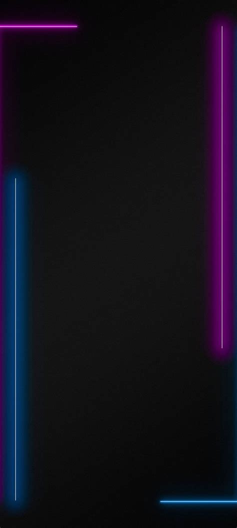 Neon Border AMOLED Black Wallpaper - 08