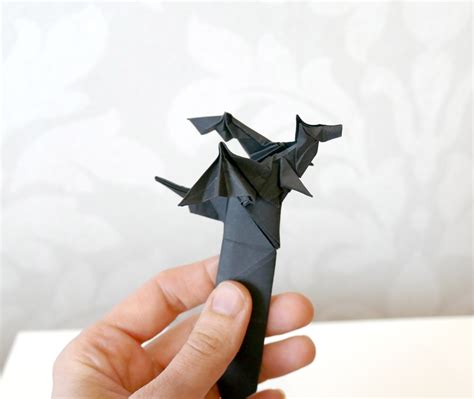 Bookmark Paper Origami Dragon Red Paper Bookmark Dragon Etsy
