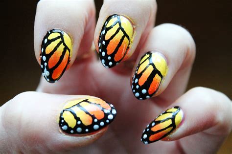 Monarch Butterfly Nail Art Jersey Girl Texan Heart