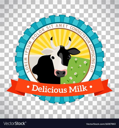 Fresh Milk Logo With Cow Royalty Free Vector Image