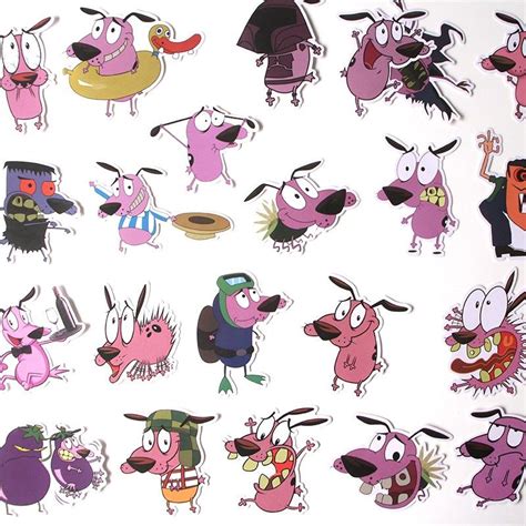 38 Pcsset Courage The Cowardly Dog Pvc Stickers Decal For Laptop