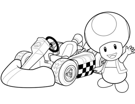 Paper mario • paper mario: Toad in Mario Kart Wii coloring page | Free Printable ...