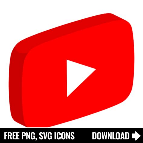 Free 3D Youtube Logo SVG, PNG Icon, Symbol. Download Image.