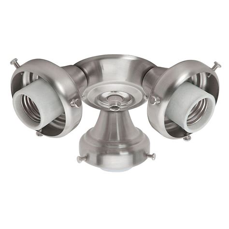 These clips are normally thin metal and can easily be unfastened with just a little now that you have remove all the screws, you need to remove the ceiling light cover gently from the fixture and bring it down slowly, in such a way. Hunter 3-Light Brushed Nickel Fitter-99136 - The Home Depot