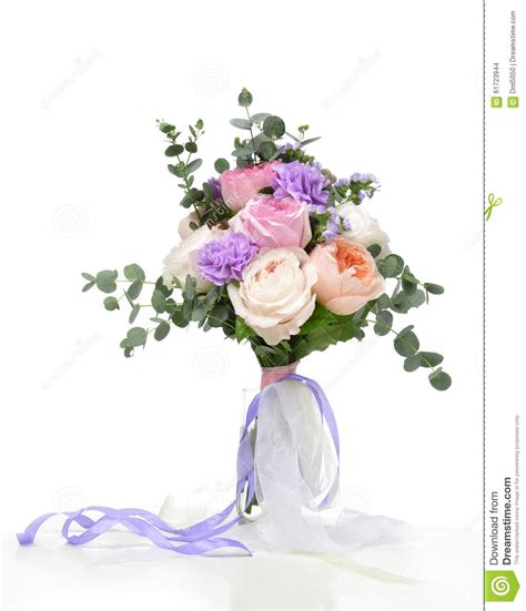 Beautiful Bouquet Of Bright White Pink Purple Roses