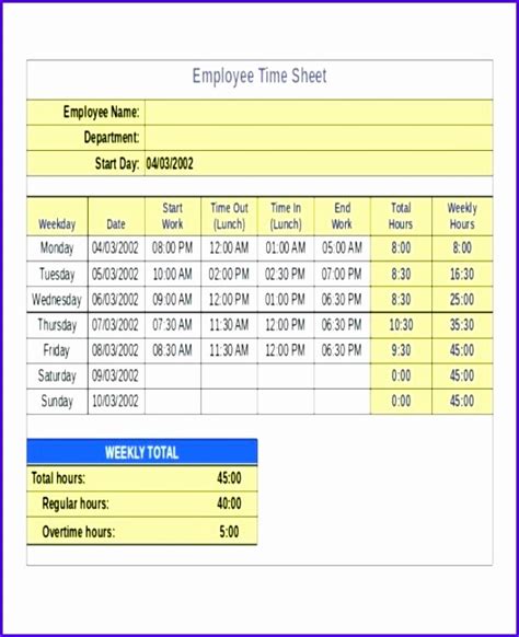 8 Timesheet Excel Templates Excel Templates Excel Templates