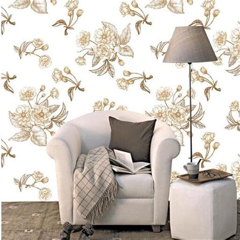 Vintage Wallpapers Hand Drawn Flower Non Woven Wallpaper American