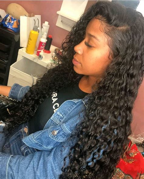 Lace Closure With Bundles Deep Wave Peruvian Weave Sew Ins Classic