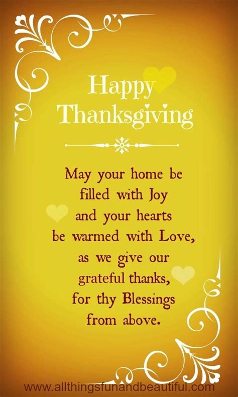 Happy Thanksgiving May Your Home Be Filled With Joy And Your Hearts