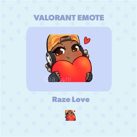Valorant Raze Love Heart Hug Cute Kawaii Single Twitch Emote Etsy